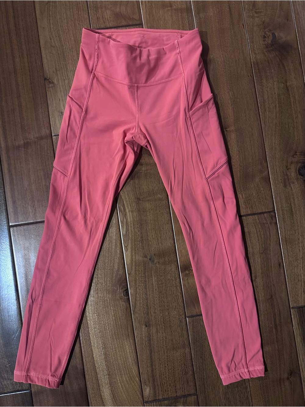 lululemon athletica Coral-Pink High-Rise Leggings with Side Pockets